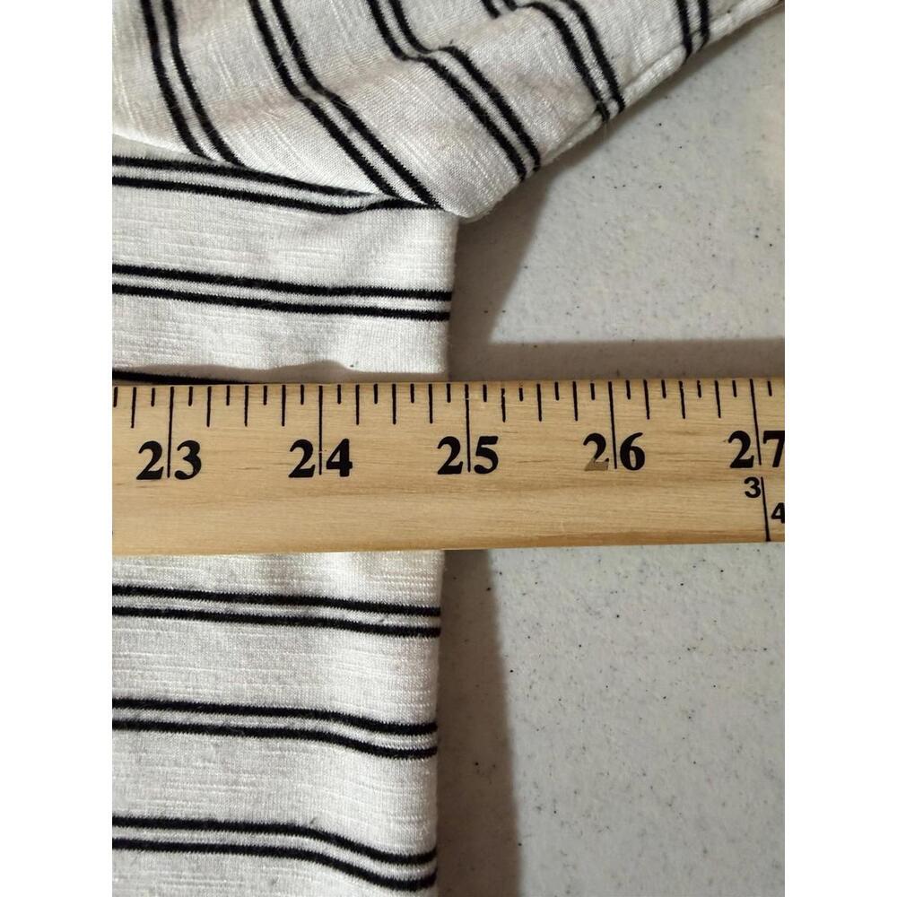Lane Bryant Tunic Pullover Womens 18/20 Black & White Striped Ruffle 3/4 Sleeve - Picture 7 of 8